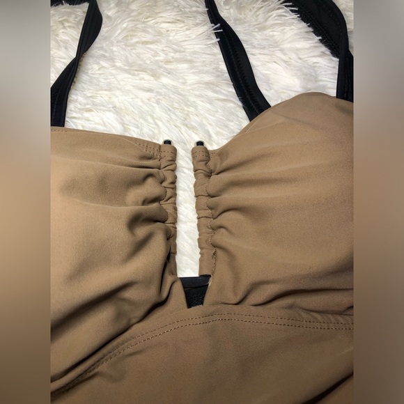 VENUS Brown and Black Fitted Bustier Swim Top size 10 NWOT - Picture 7 of 14